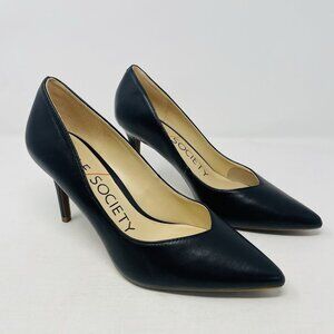 Sole Society Womens Size 8.5M Luneira Leather Pointed Toe Pumps Heels Black S4